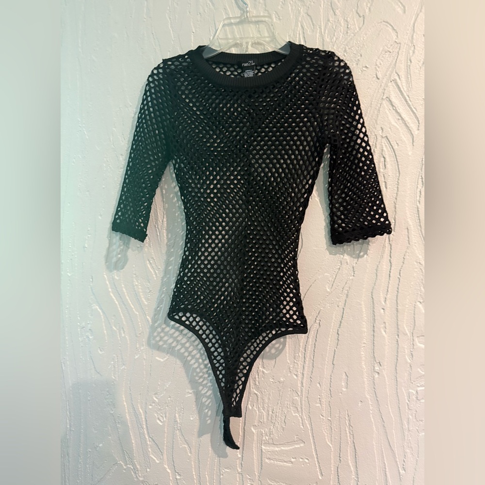 Rue21 Black Mesh Women’s Bodysuit